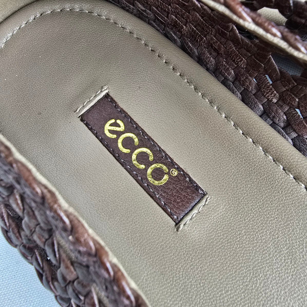 Ecco Brown Woven Ballet Flats Size 9