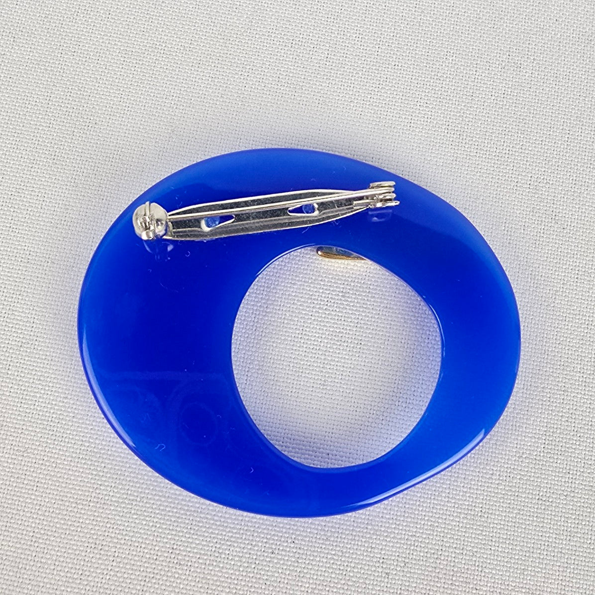 Vintage Blue Resin Gold Detail Statement Brooch