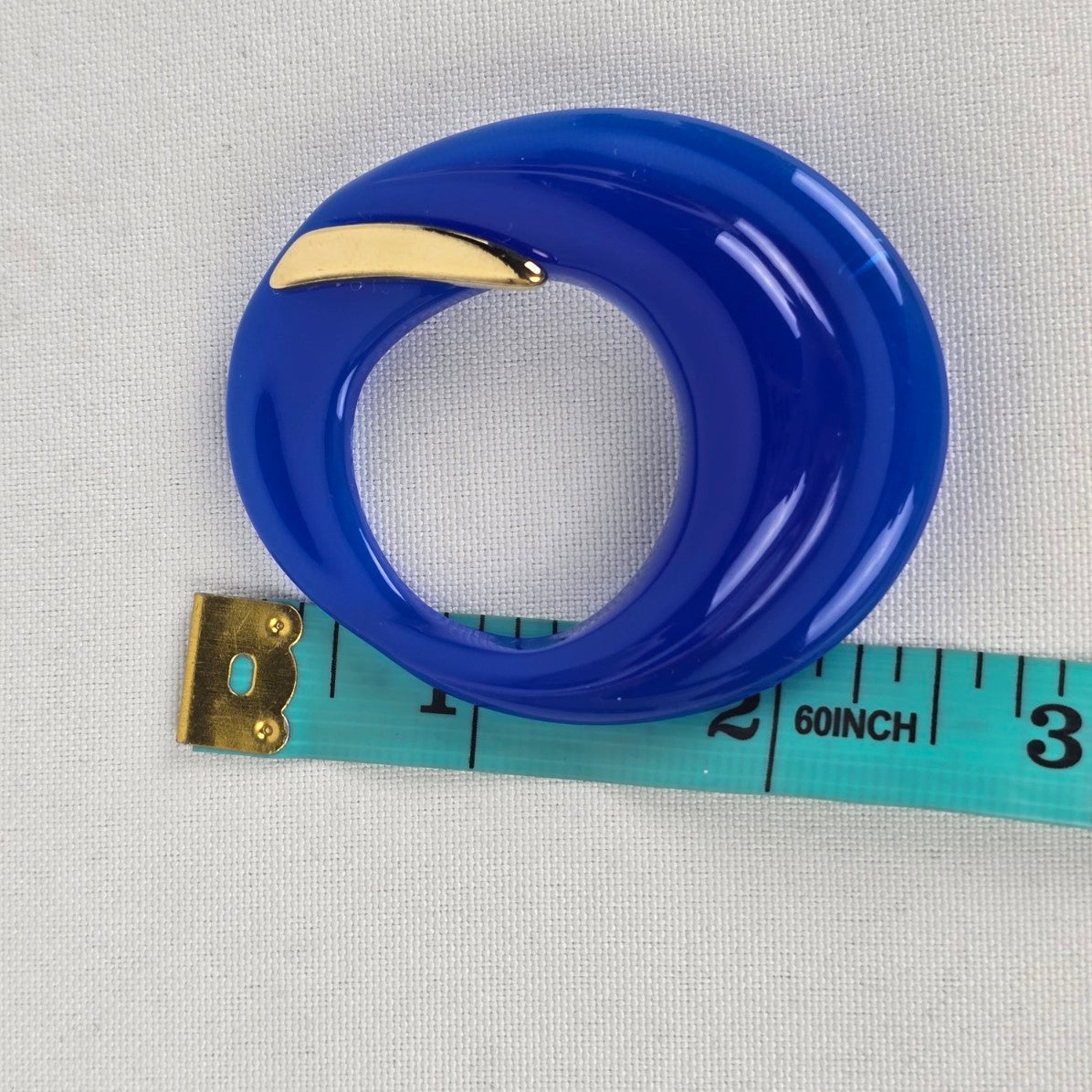 Vintage Blue Resin Gold Detail Statement Brooch