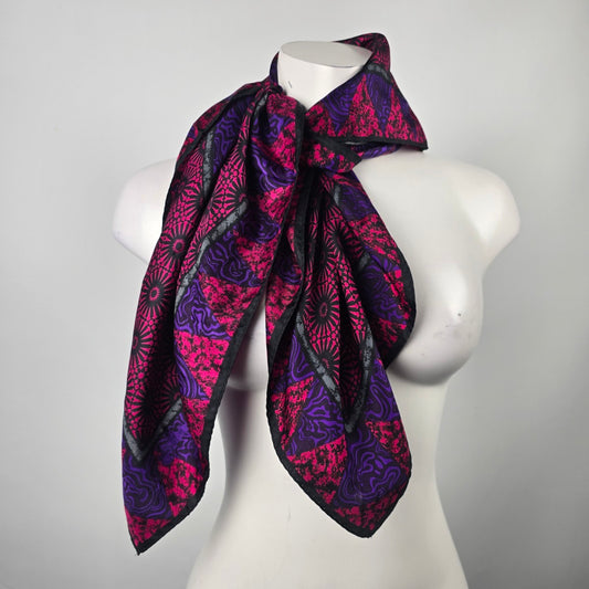 Diane von Furstenberg Purple Silk Graphic Square Scarf