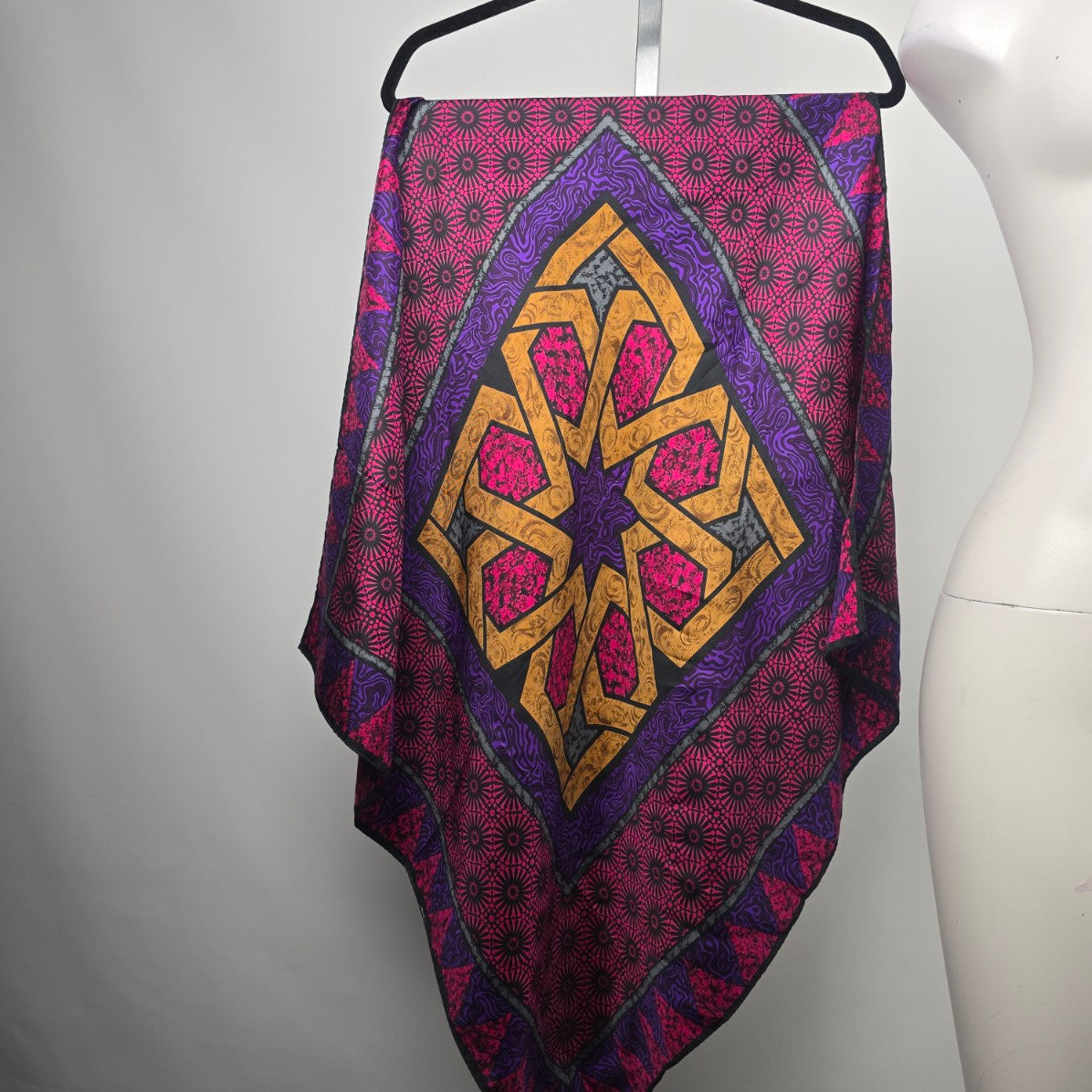Diane von Furstenberg Purple Silk Graphic Square Scarf