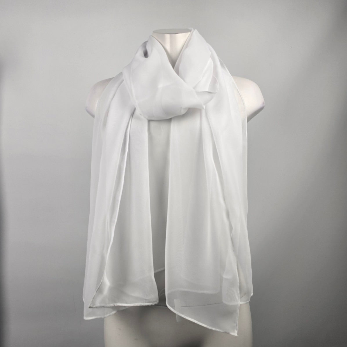White Sheer Shawl Scarf