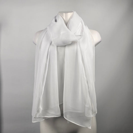 White Sheer Shawl Scarf