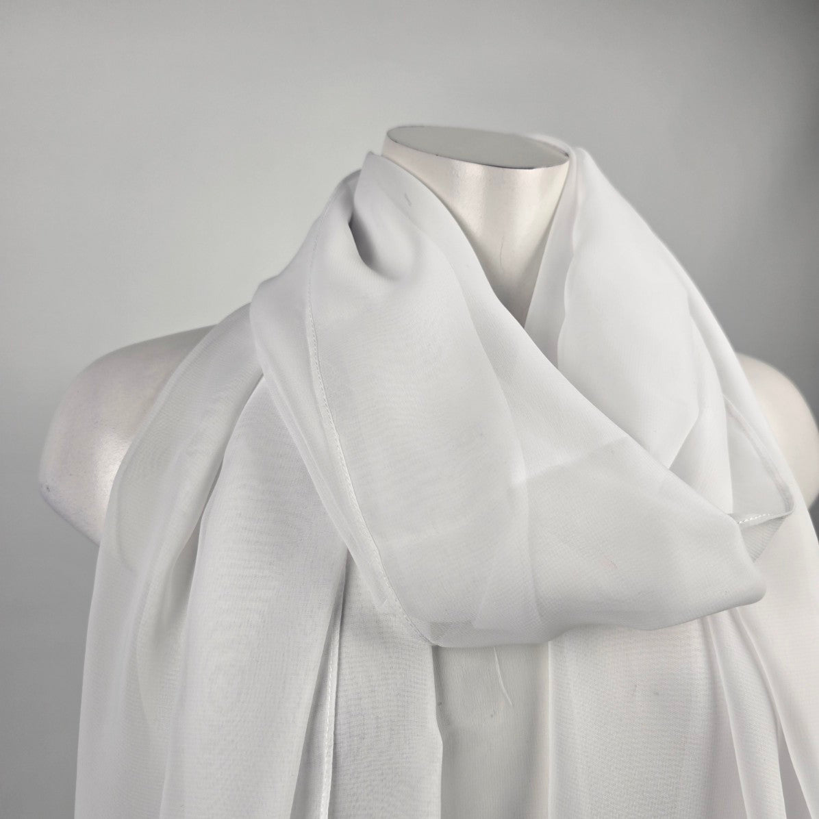 White Sheer Shawl Scarf