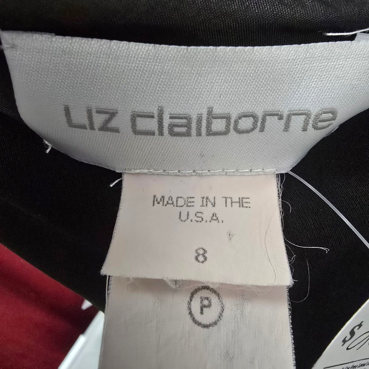 Liz Claiborne Black Sheath Midi Dress Frill Bottom Size 8