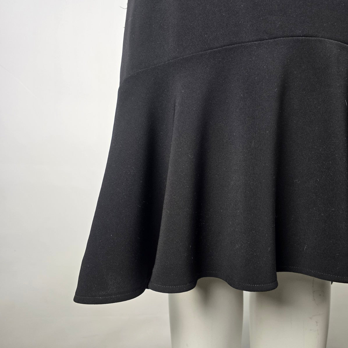 Liz Claiborne Black Sheath Midi Dress Frill Bottom Size 8