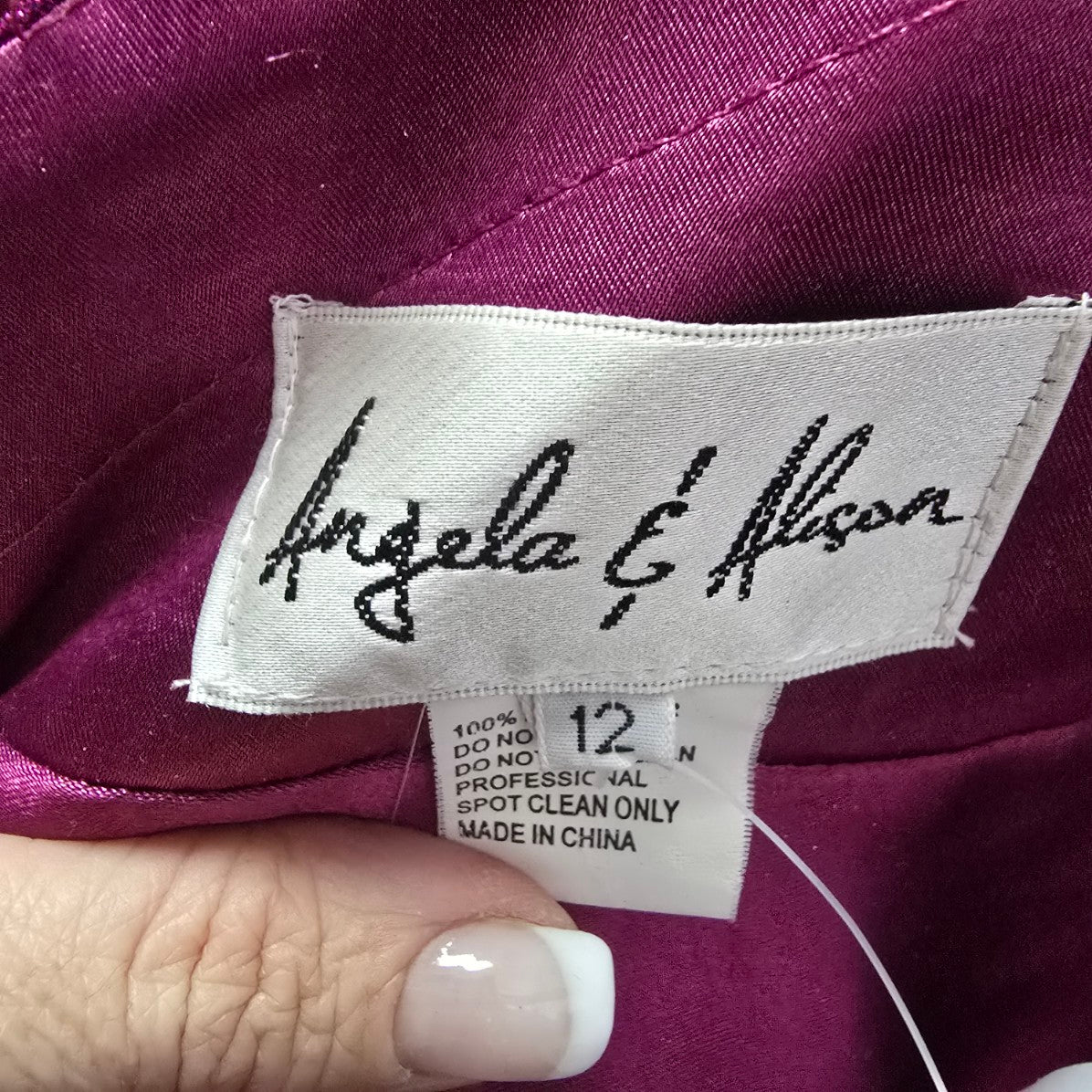 Angela & Alison Pink Sparkle Peated Skirt Gown Size 12