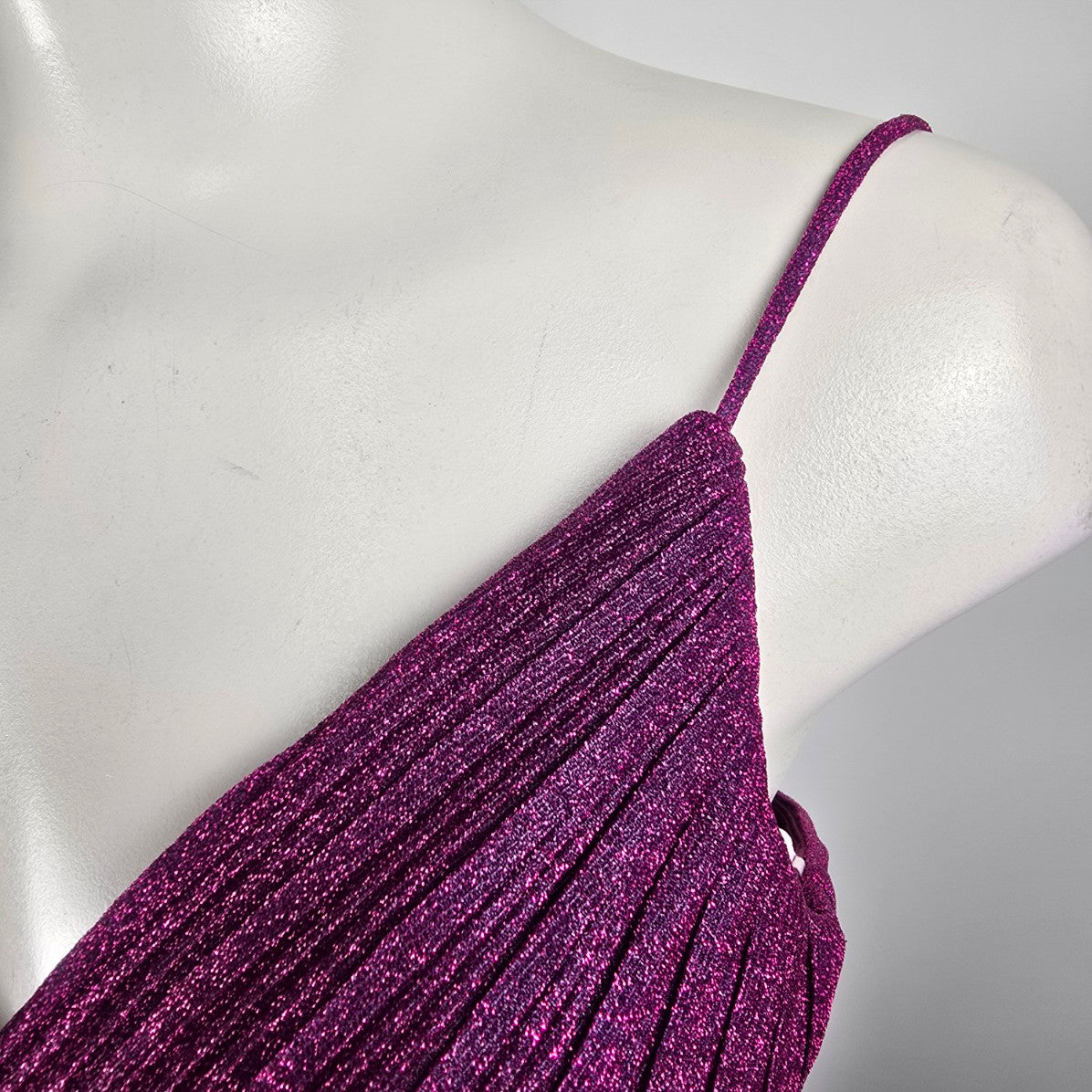 Angela & Alison Pink Sparkle Peated Skirt Gown Size 12