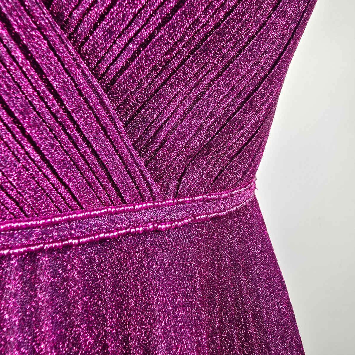 Angela & Alison Pink Sparkle Peated Skirt Gown Size 12
