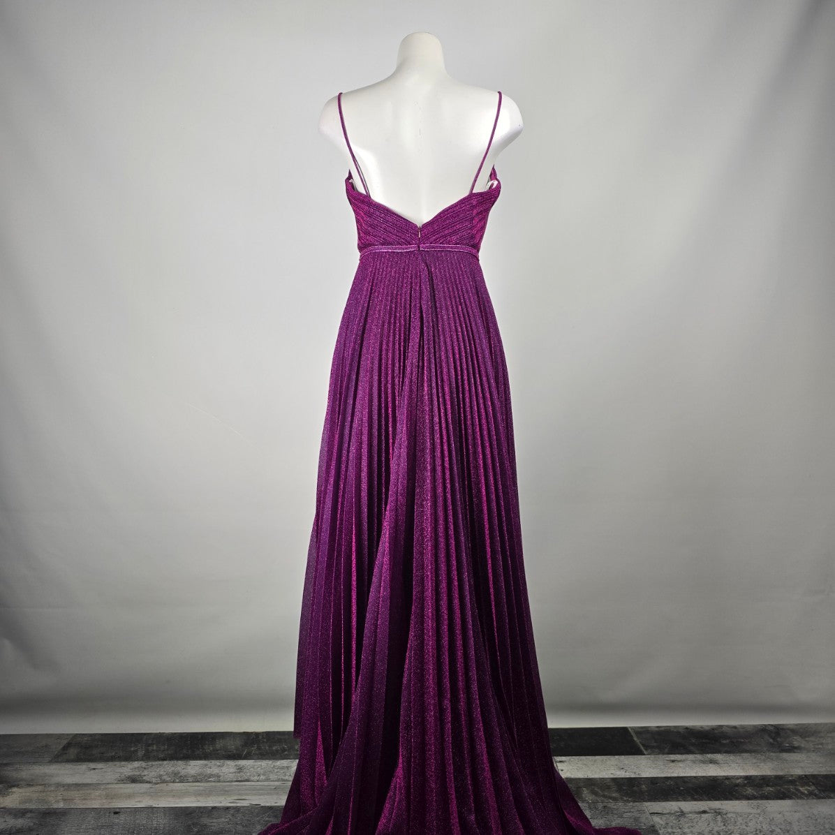Angela & Alison Pink Sparkle Peated Skirt Gown Size 12