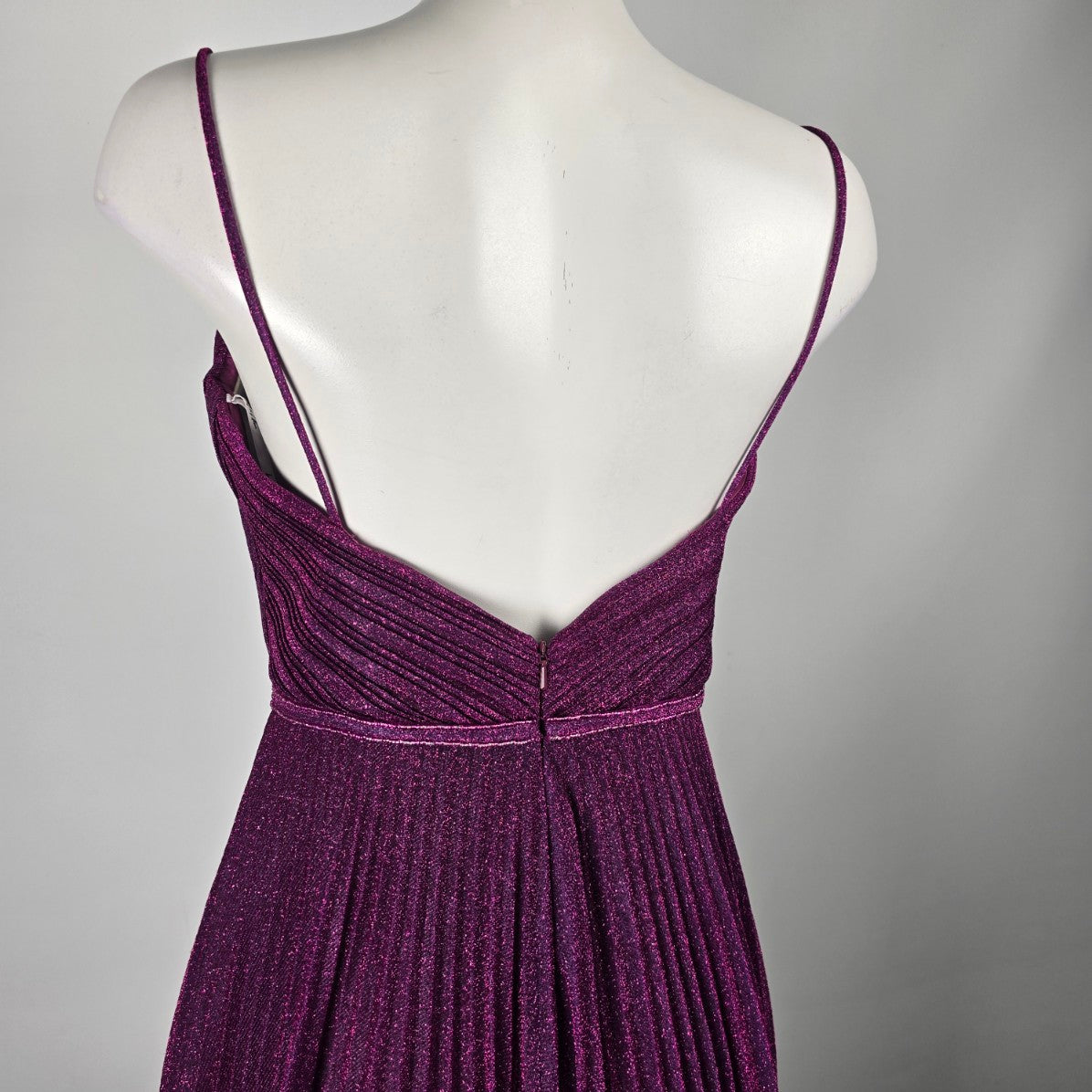 Angela & Alison Pink Sparkle Peated Skirt Gown Size 12