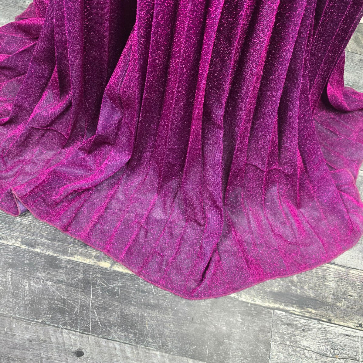 Angela & Alison Pink Sparkle Peated Skirt Gown Size 12