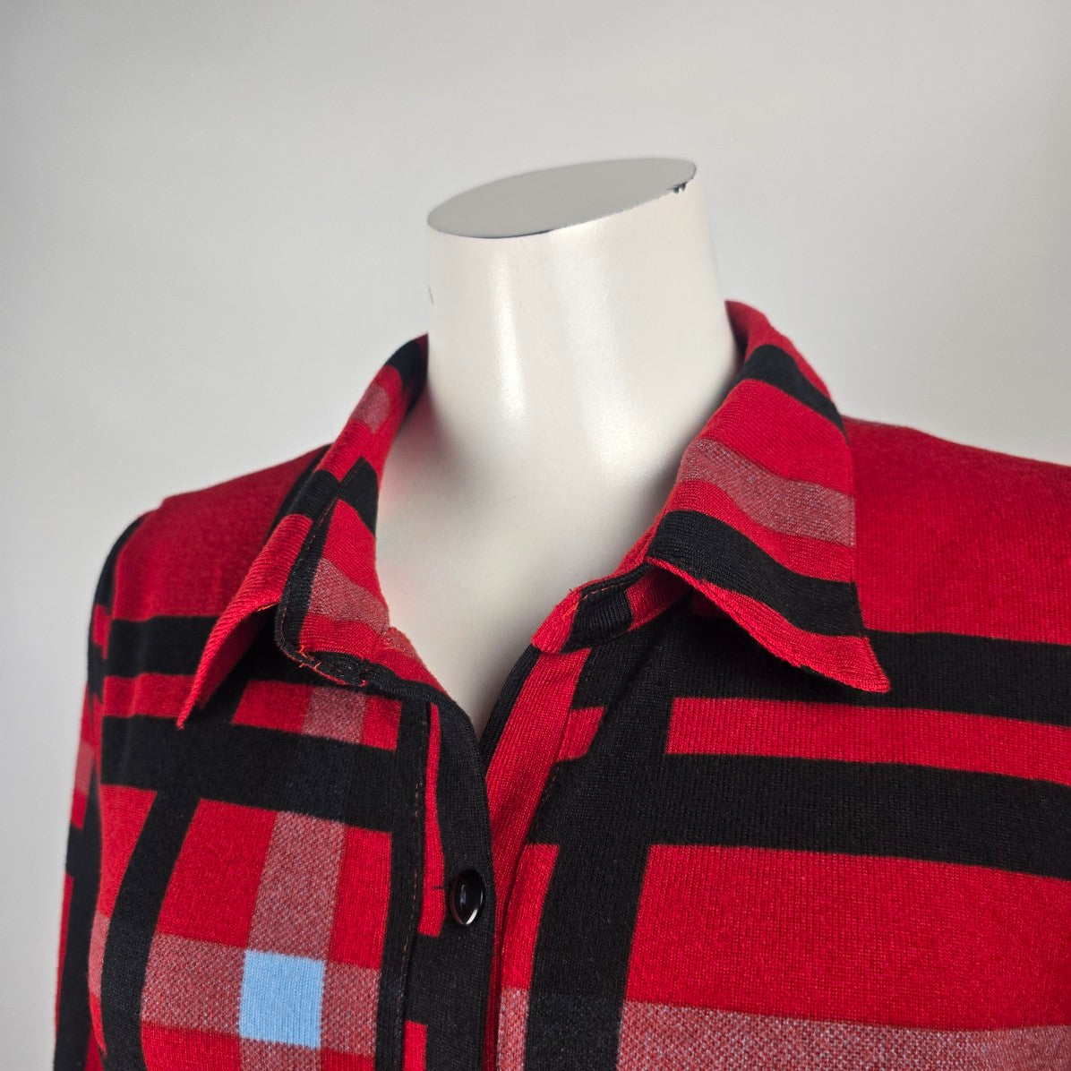 Reborn Red Plaid Fit & Flare Button Front Maxi Dress Size L-XL