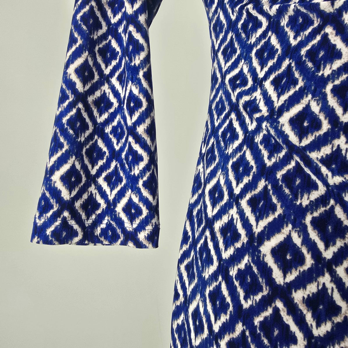 Lauren Ralph Lauren Blue Patterned Faux Wrap Dress Size 8