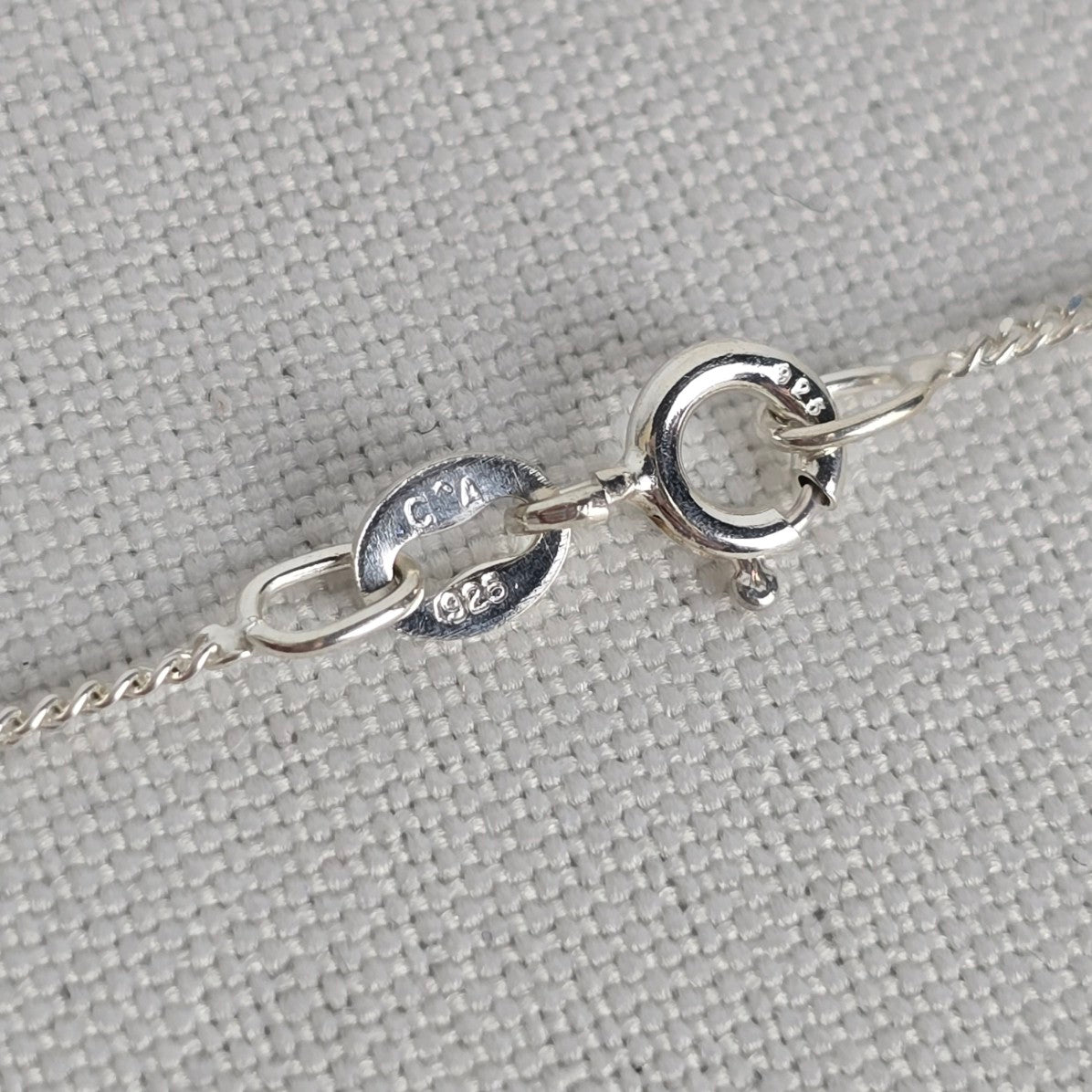 925 Sterling Silver Green Natural Stone Reversible Pendant Necklace