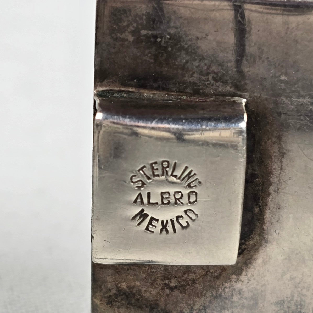 Vintage Sterling Silver Mexican Onyx Bracelet