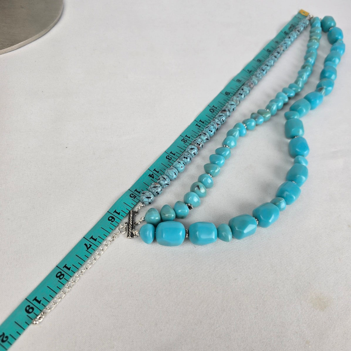 Avon Blue Beaded Faux Turquoise Layered Necklace