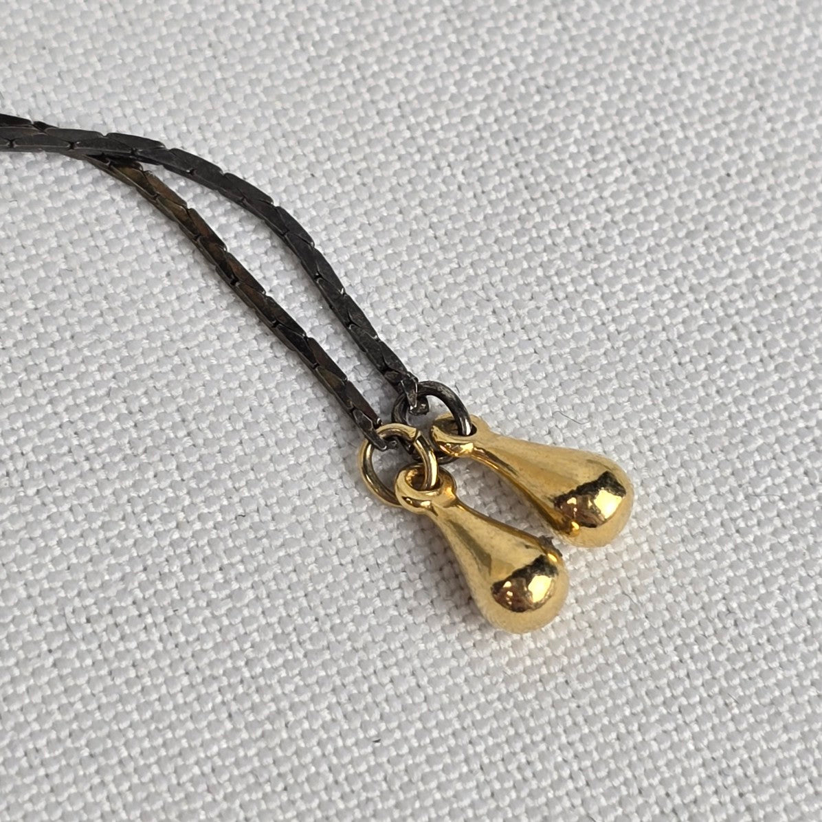 Vintage Gold Tone Zipper Lariat Necklace