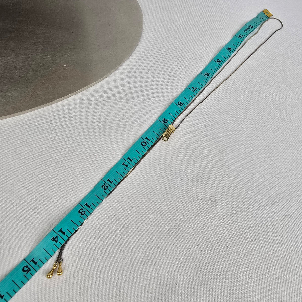 Vintage Gold Tone Zipper Lariat Necklace