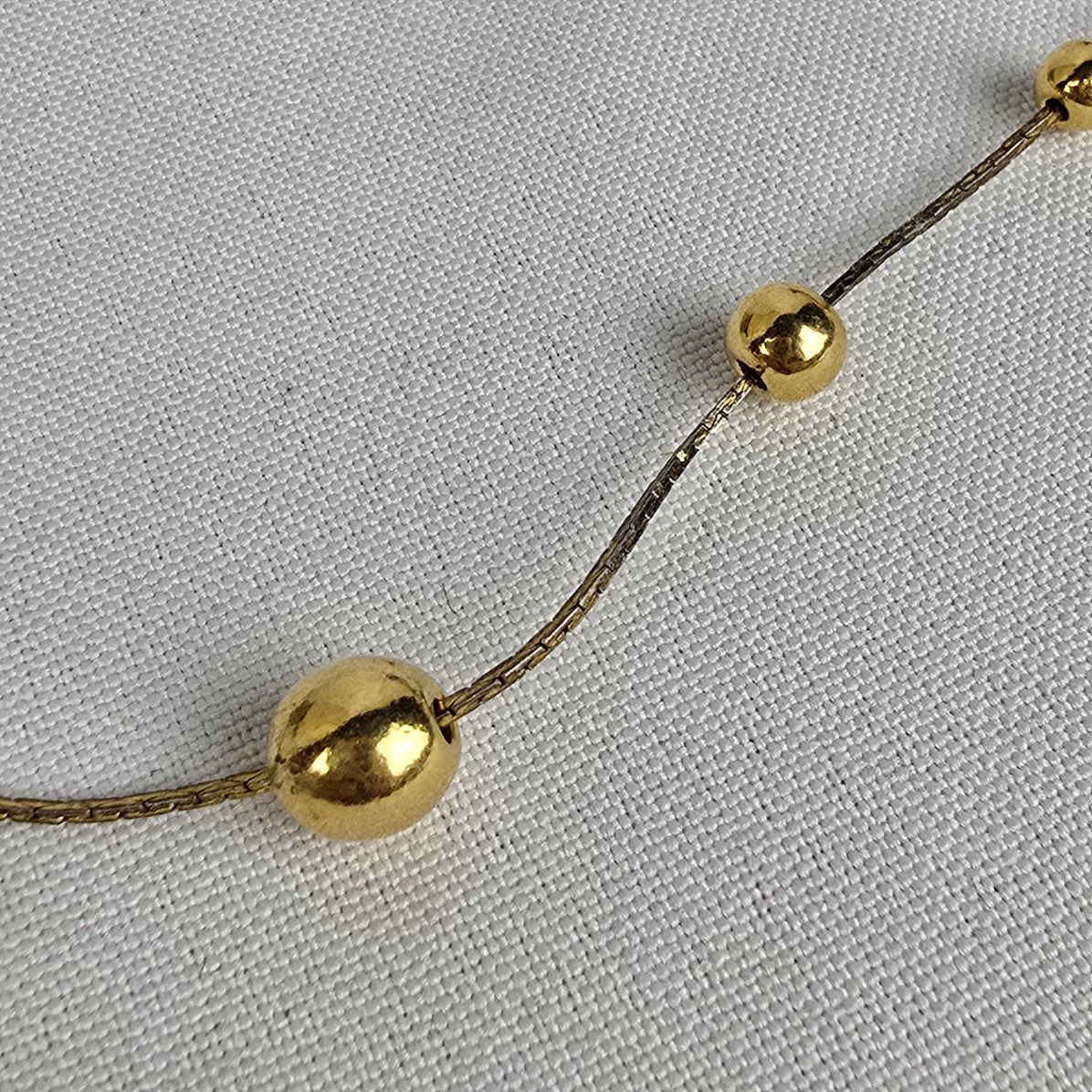 Vintage Gold Tone Beaded Chain Necklace