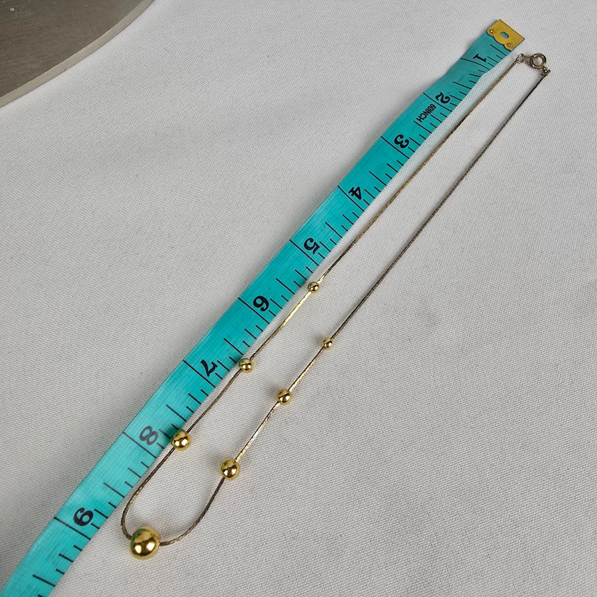 Vintage Gold Tone Beaded Chain Necklace