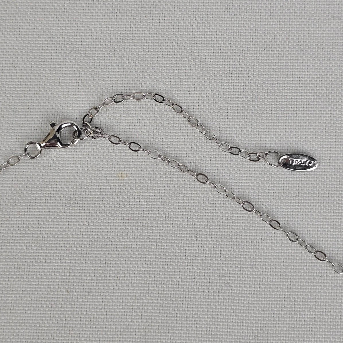 T 925 Sterling Silver Delicate Crystal Drops Necklace