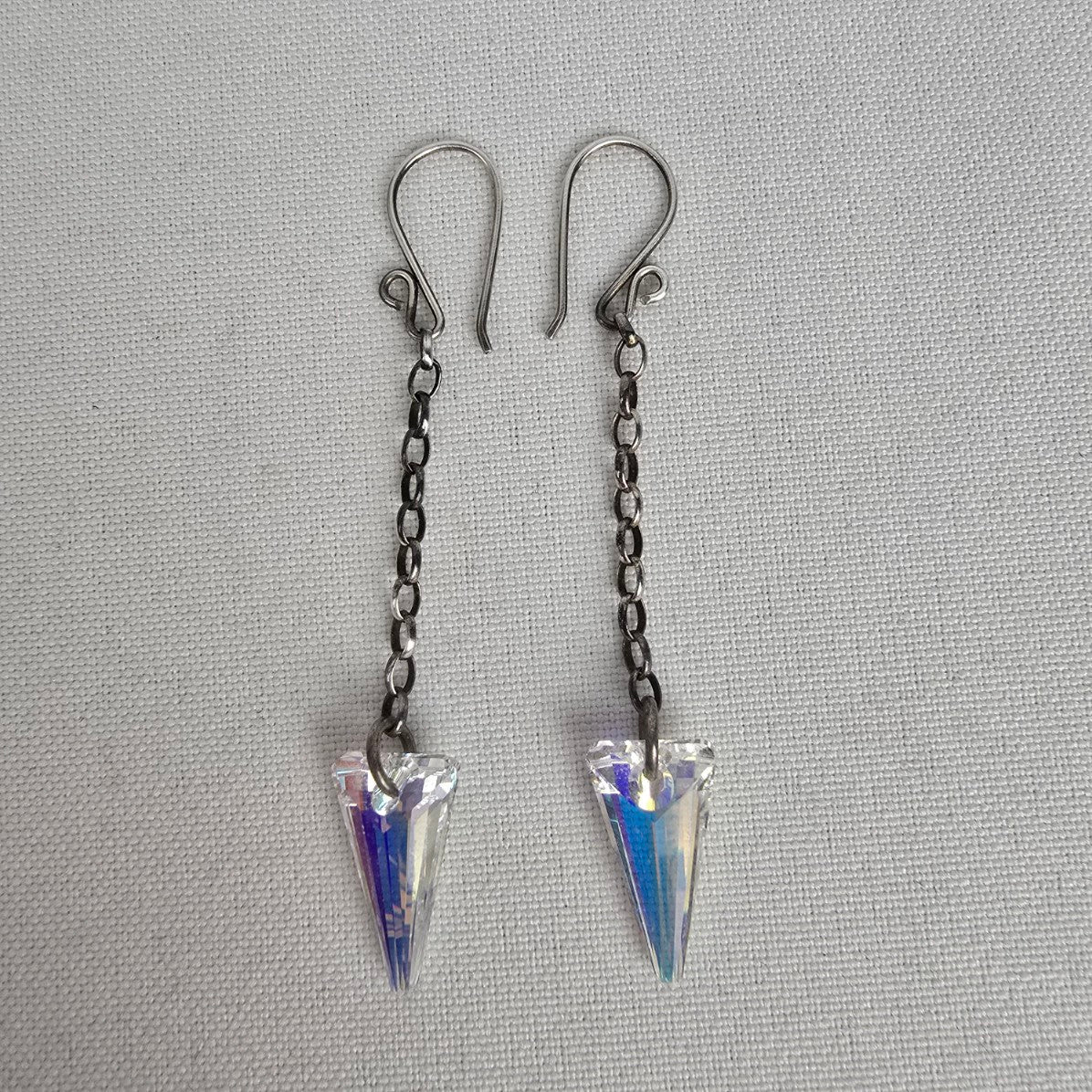 AB Faceted Stone Drop Earrings