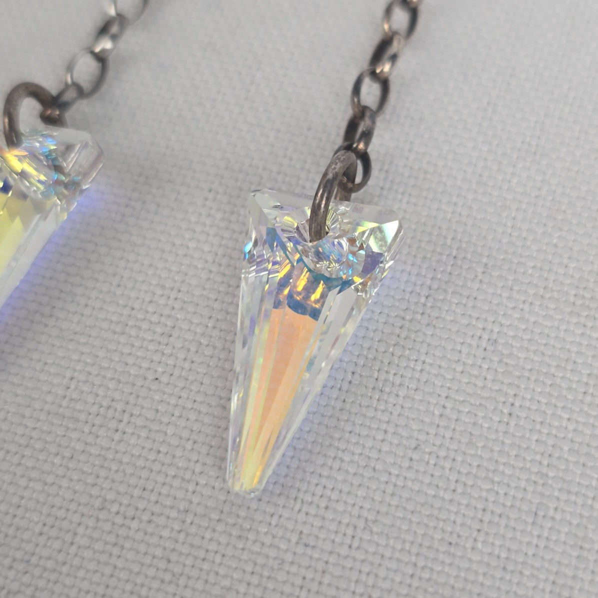 AB Faceted Stone Drop Earrings