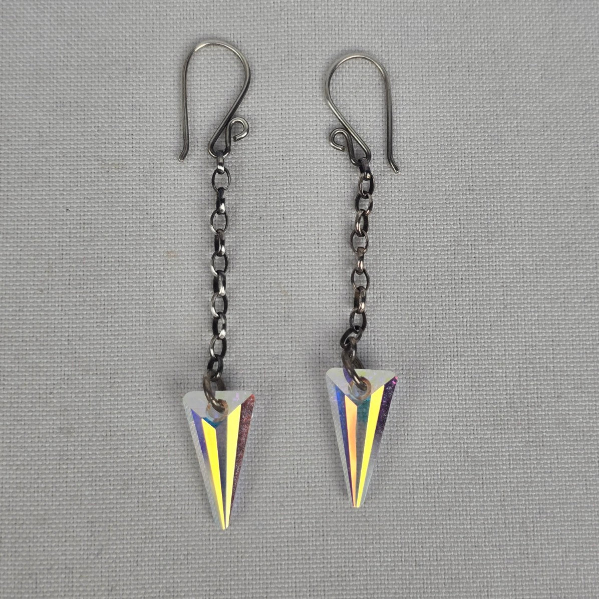 AB Faceted Stone Drop Earrings