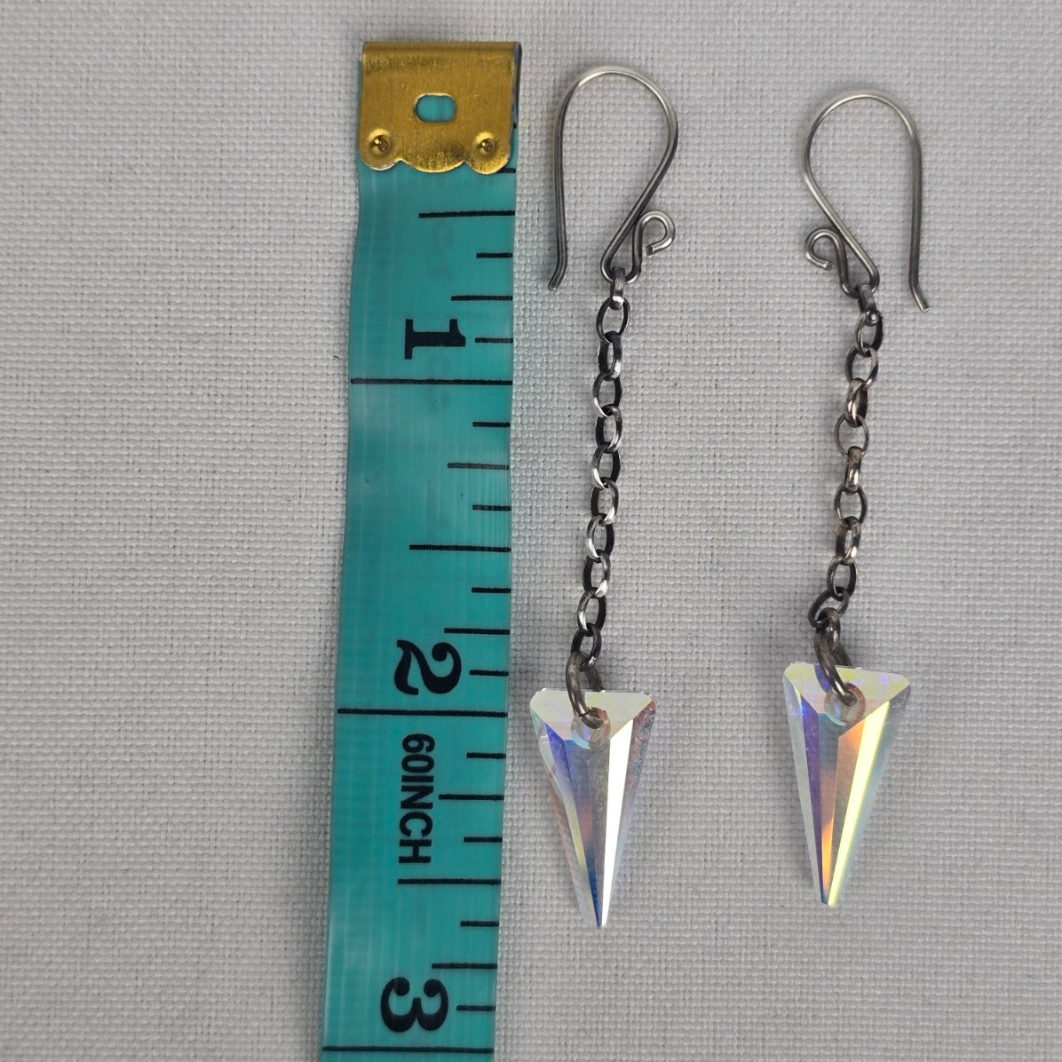 AB Faceted Stone Drop Earrings