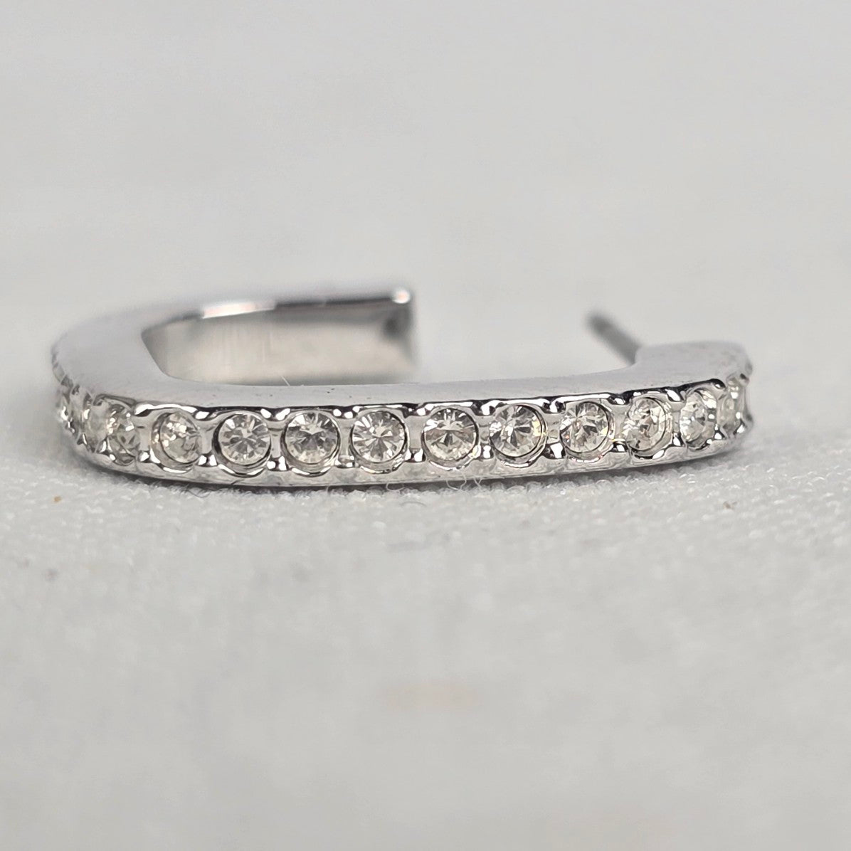 Swarovski Silver Crystal Square Hoop Earrings