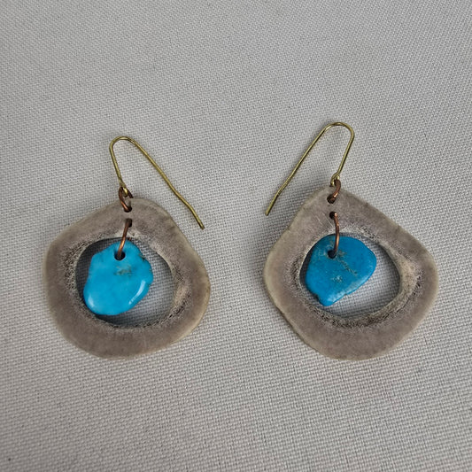 Faux Turquoises Drop Earrings