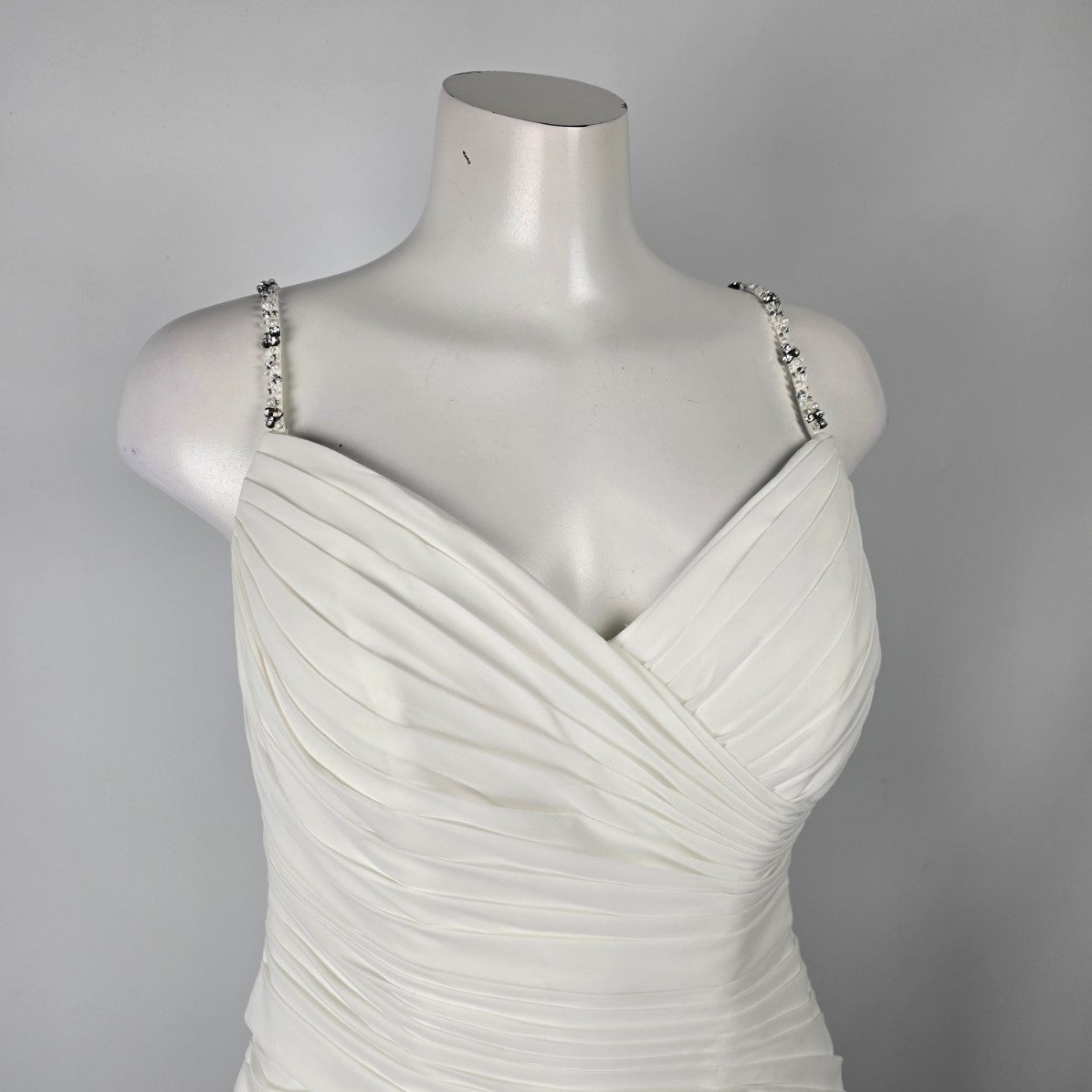 White Beaded Detail Wedding Dress Size 12