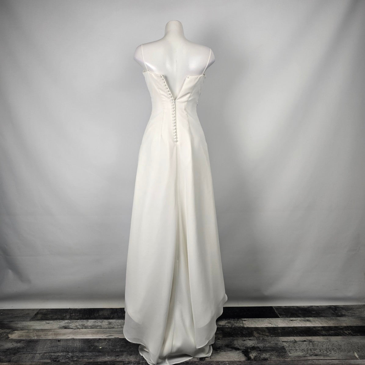 Alfred Angelo White Beaded High Low Wedding Dress Size XS