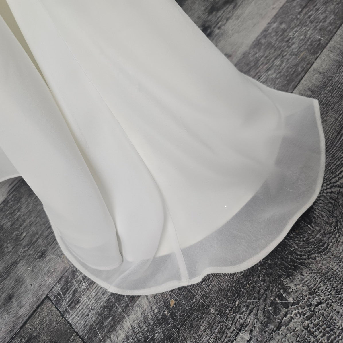 Alfred Angelo White Beaded High Low Wedding Dress Size XS