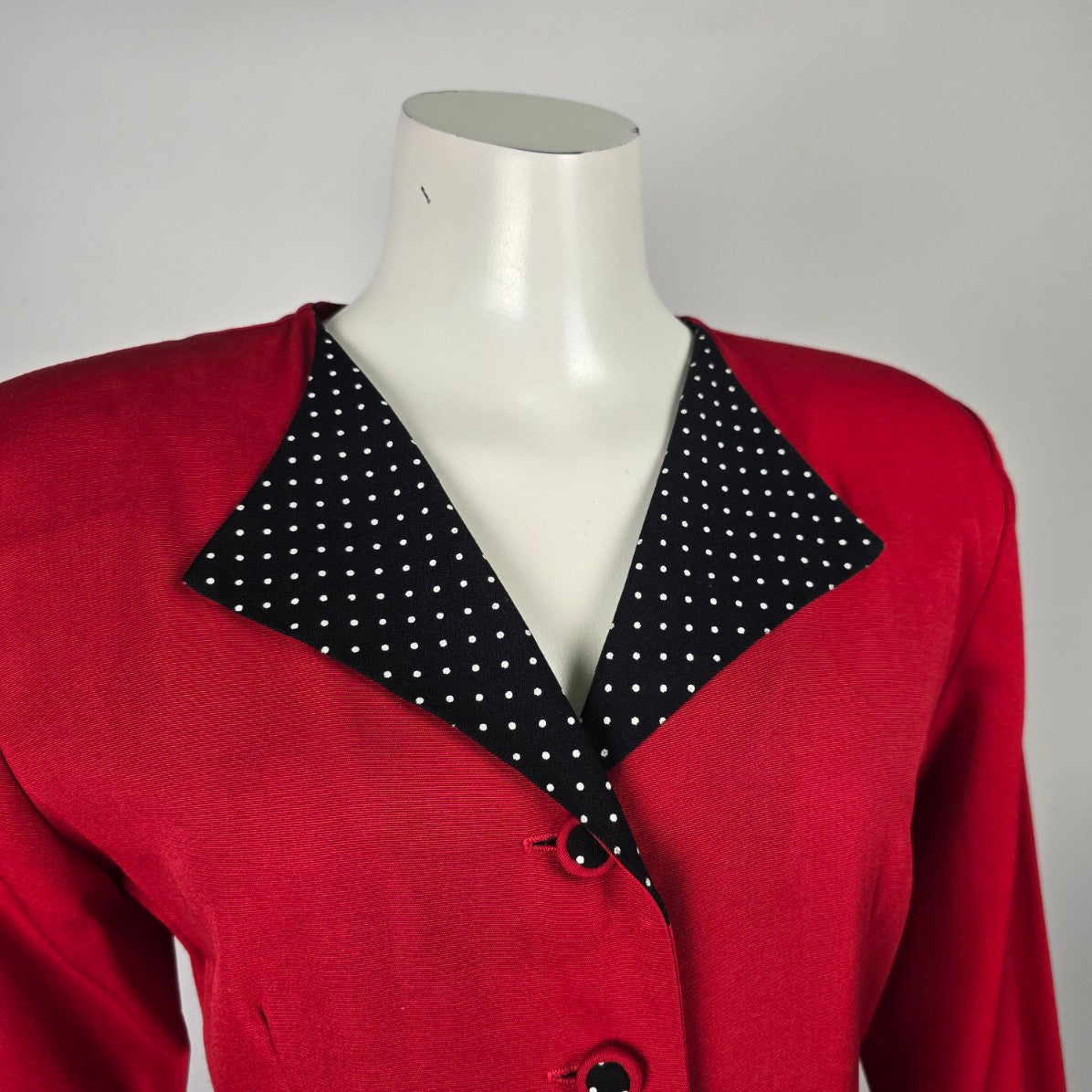 Vintage Savannah Red & Black Polka Dot Blazer & Pant Suit Size 5