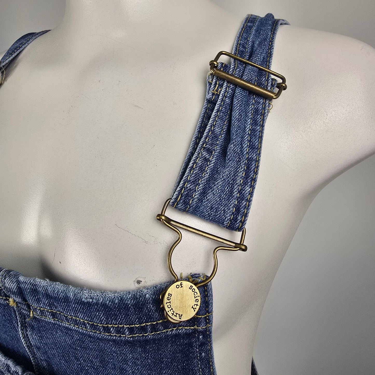 Articles Of Society Distressed Denim Overalls Size S
