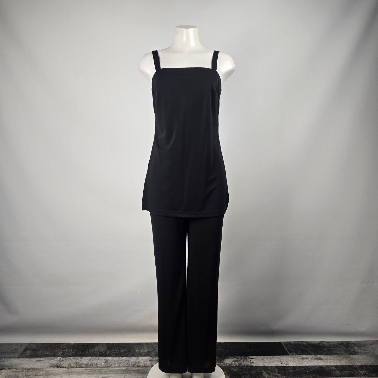 Vintage Dawn Joy Fashions Black Sleeveless Jumpsuit Size S