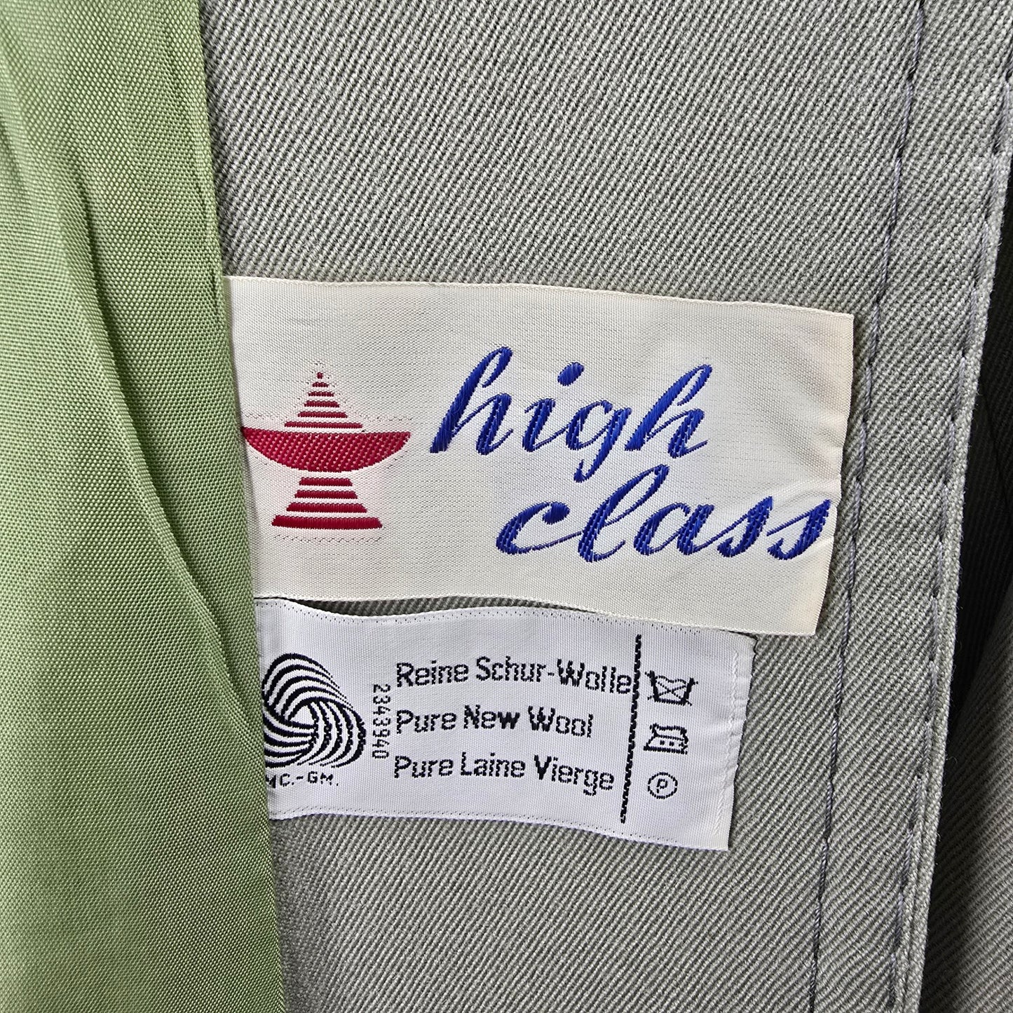 Vintage High Class Wool Green Double Breasted Militaries Equipment Trench Coat Size M
