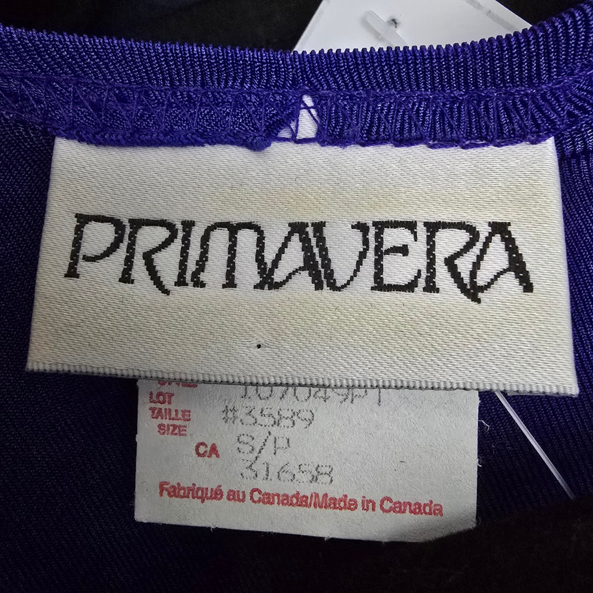 Vintage Primavera Blue Slinky Jersey Egyptian Print Top Size S/M