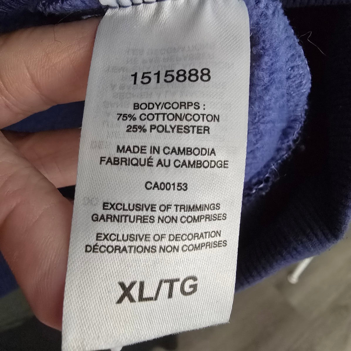 Champion Blue Cotton Tie Dye Hoodie Size XL