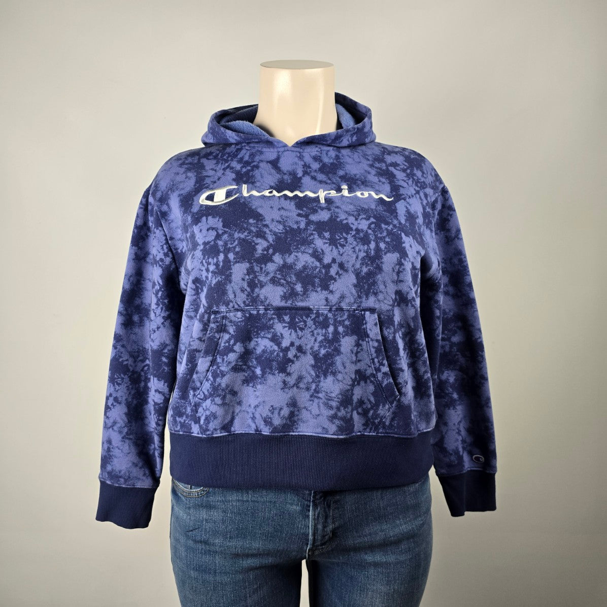 Champion Blue Cotton Tie Dye Hoodie Size XL