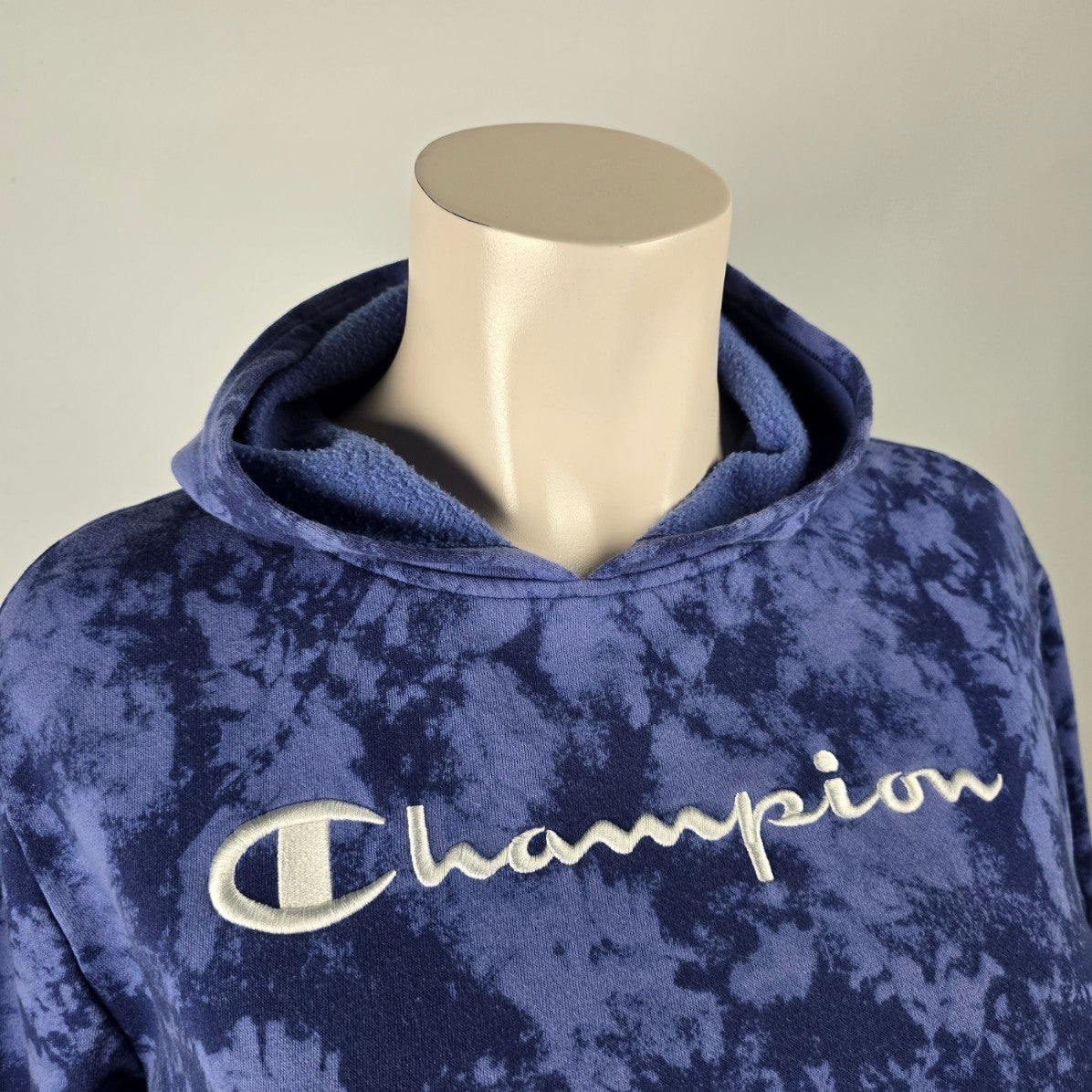 Champion Blue Cotton Tie Dye Hoodie Size XL