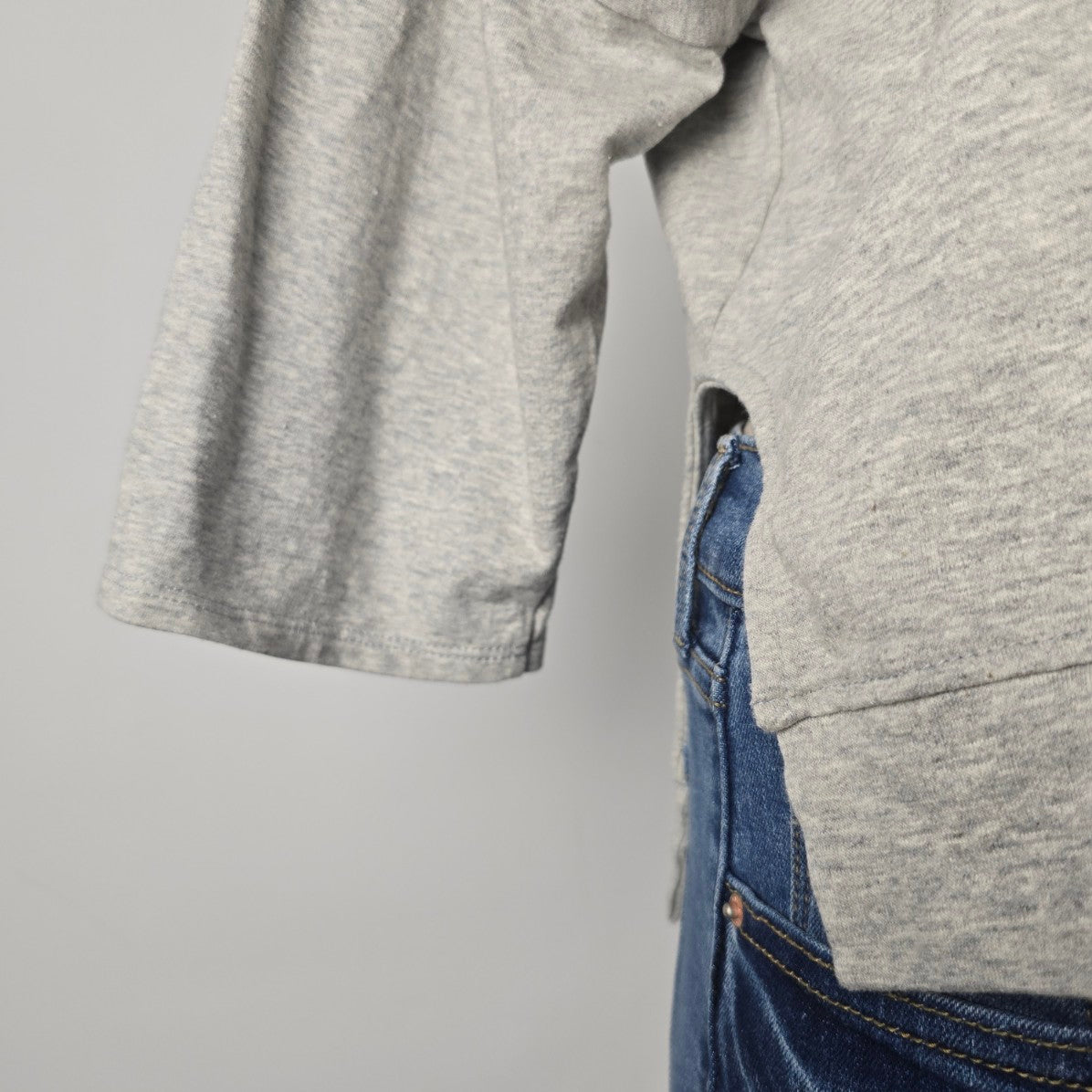 Win Win Grey Cotton Cropped Hoodie Size XL