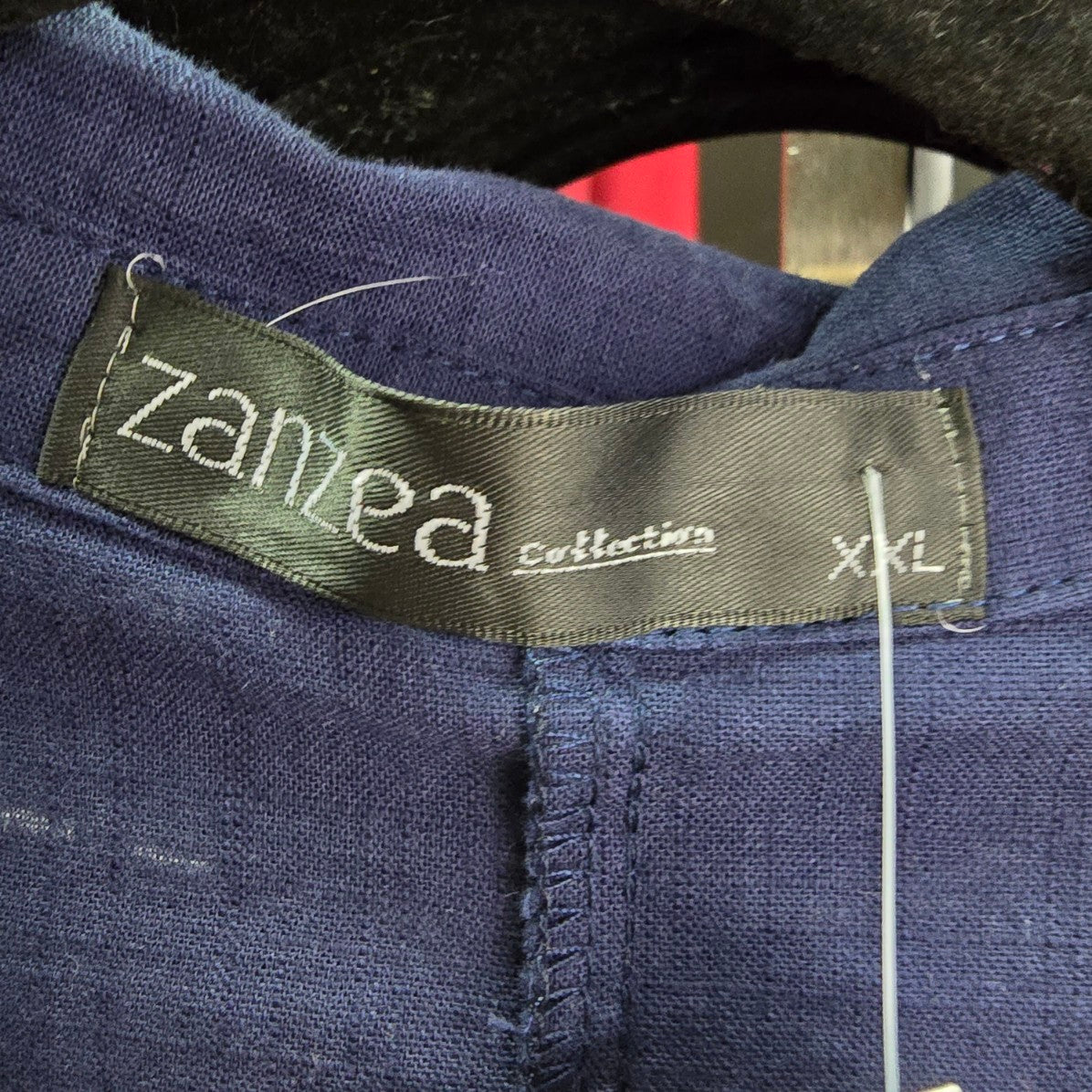 Zanzea Collection Navy Blue Cotton Shirt Midi Dress Size XXL
