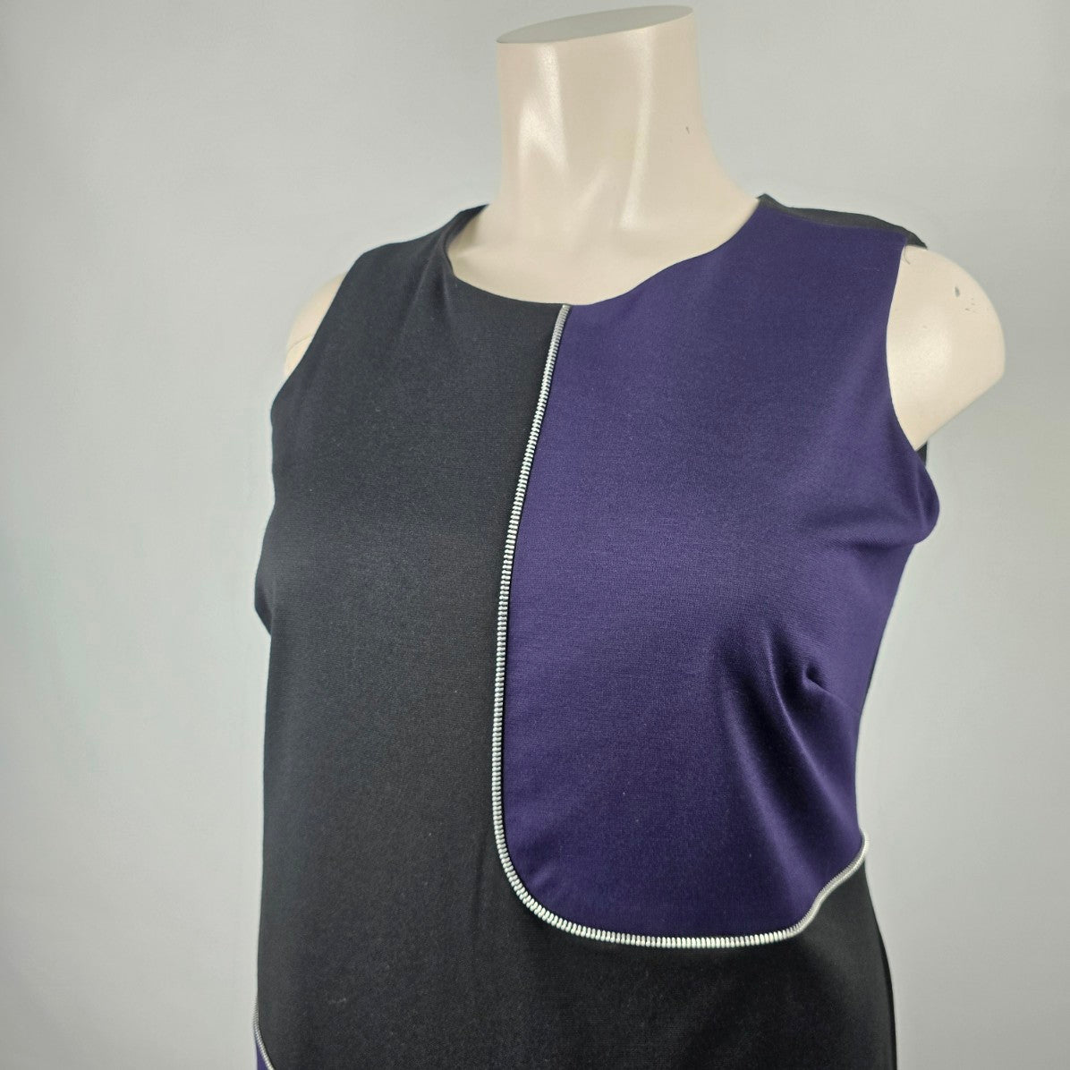 Lennie for Nina Leonard Blue & Black Sheath Dress Size 2XL
