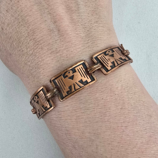 Vintage Copper Native American Thunderbird Bracelet