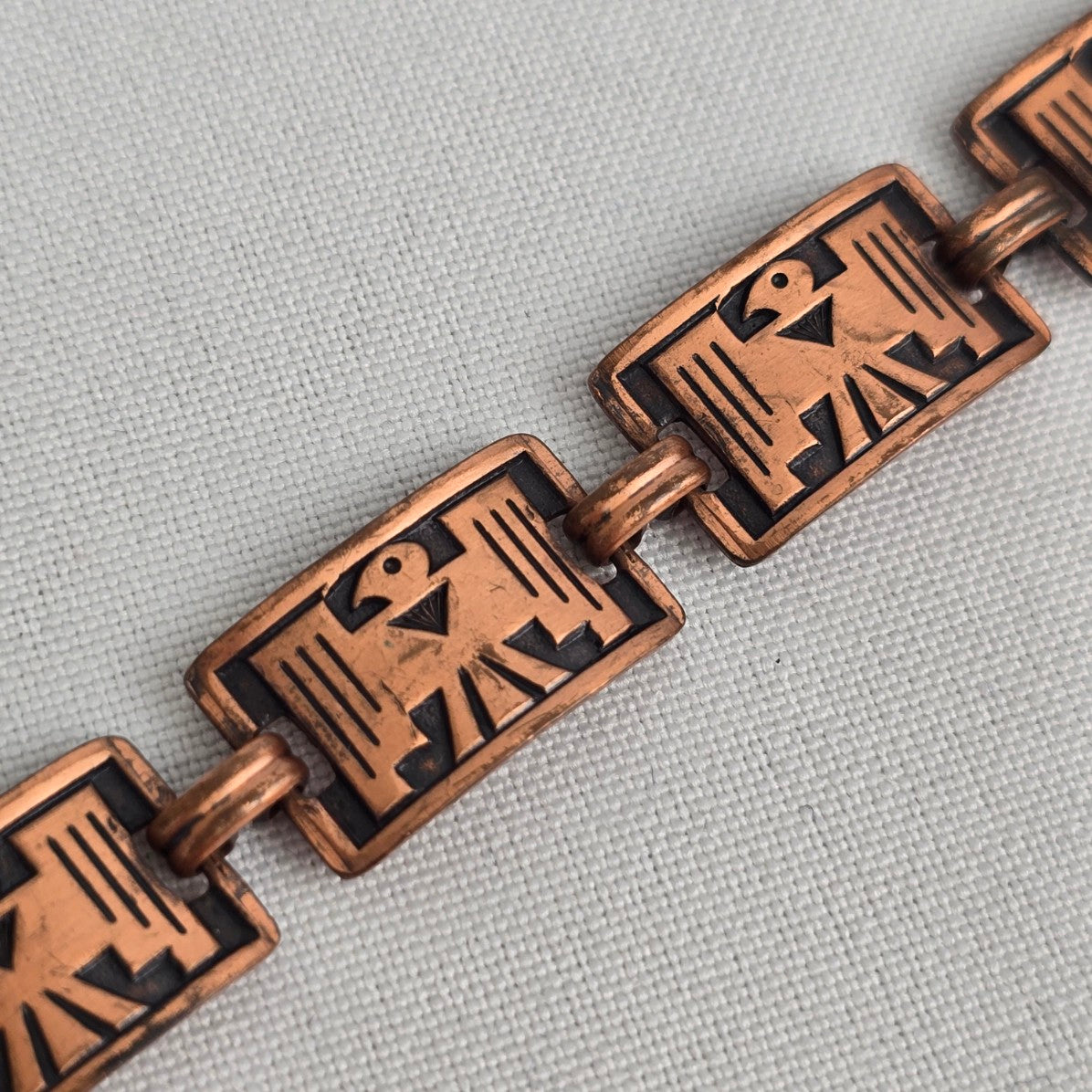 Vintage Copper Native American Thunderbird Bracelet