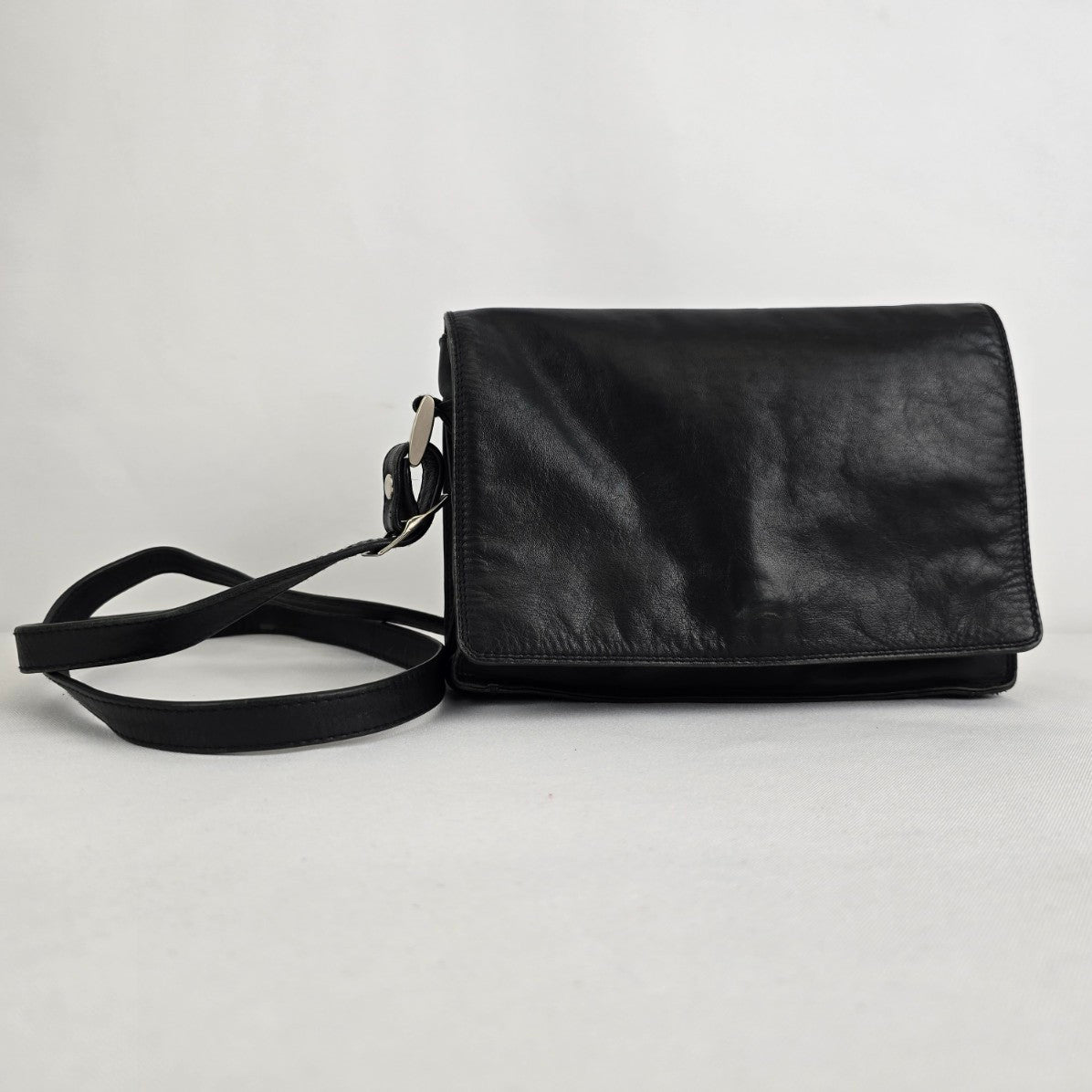 Derek Alexander Black Leather Crossbody Purse