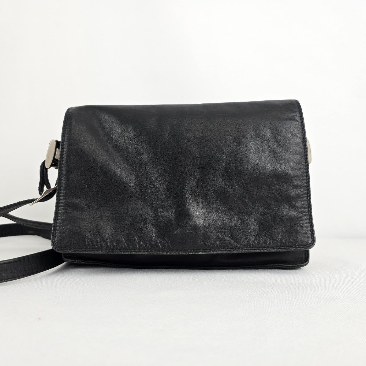 Derek Alexander Black Leather Crossbody Purse